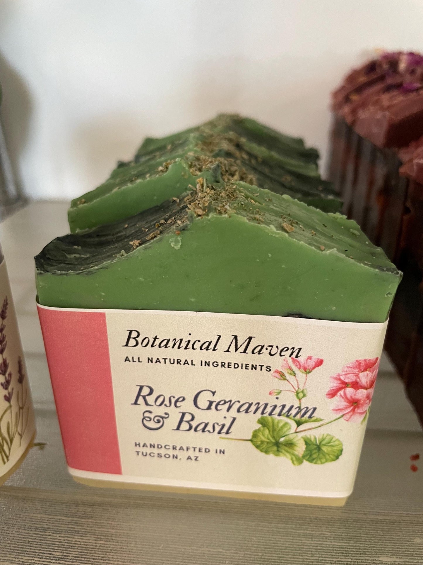 Rose Geranium & Basil soap