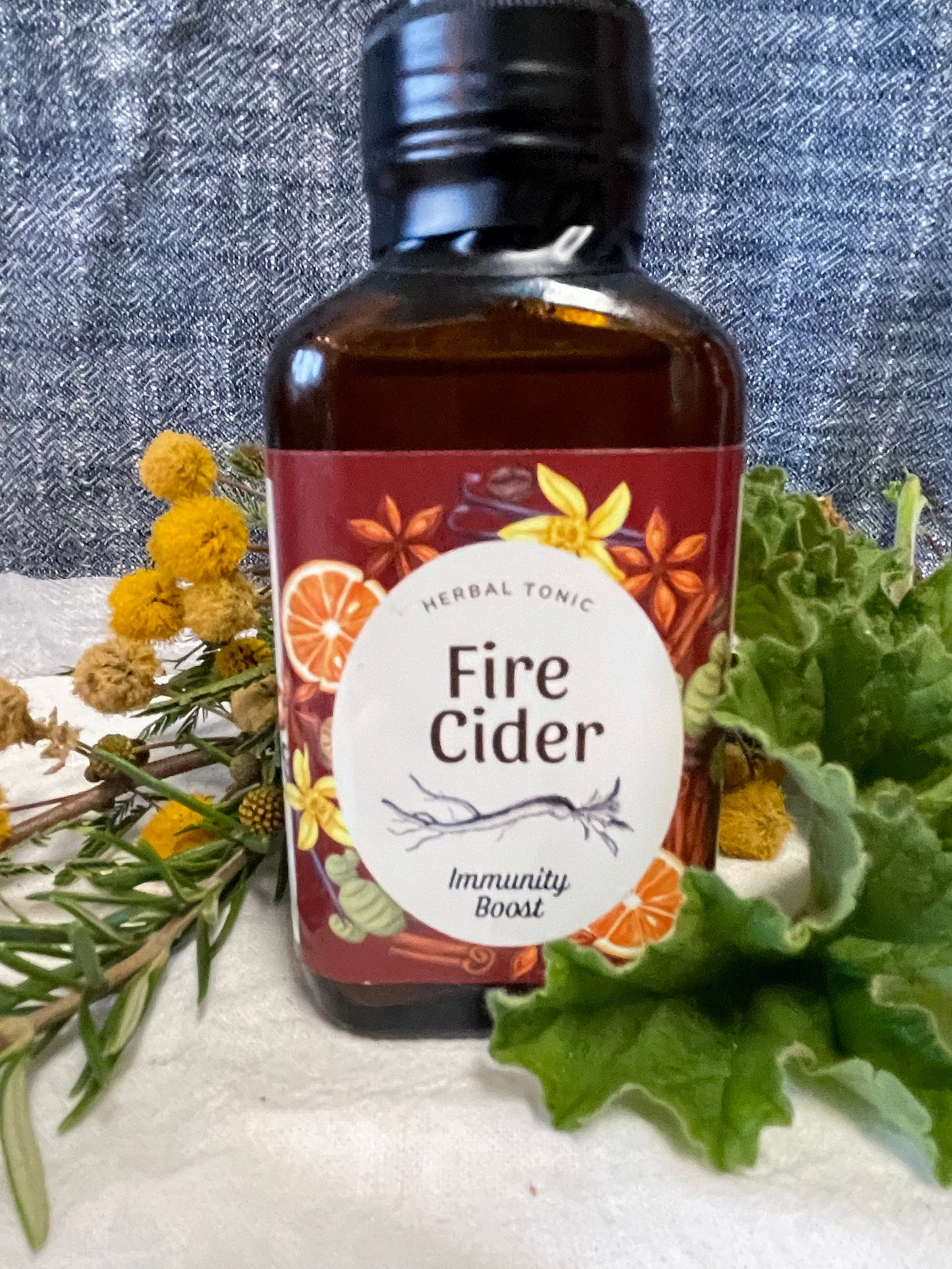 Fire Cider: Herbal Tonic with Horseradish, Ginger & Garlic (3 oz)