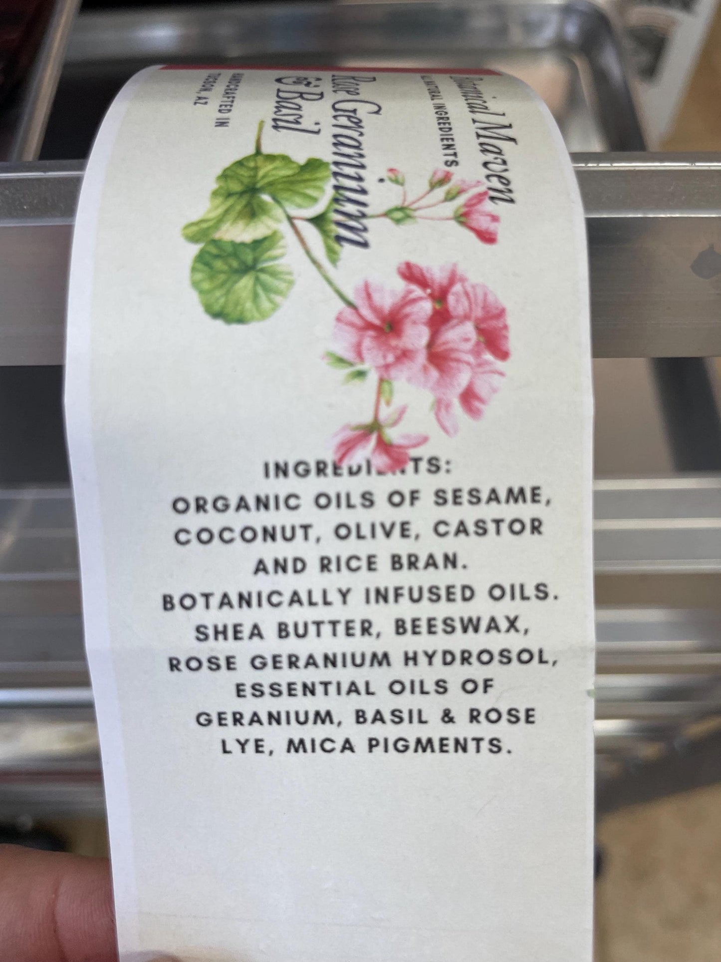 Rose Geranium & Basil soap