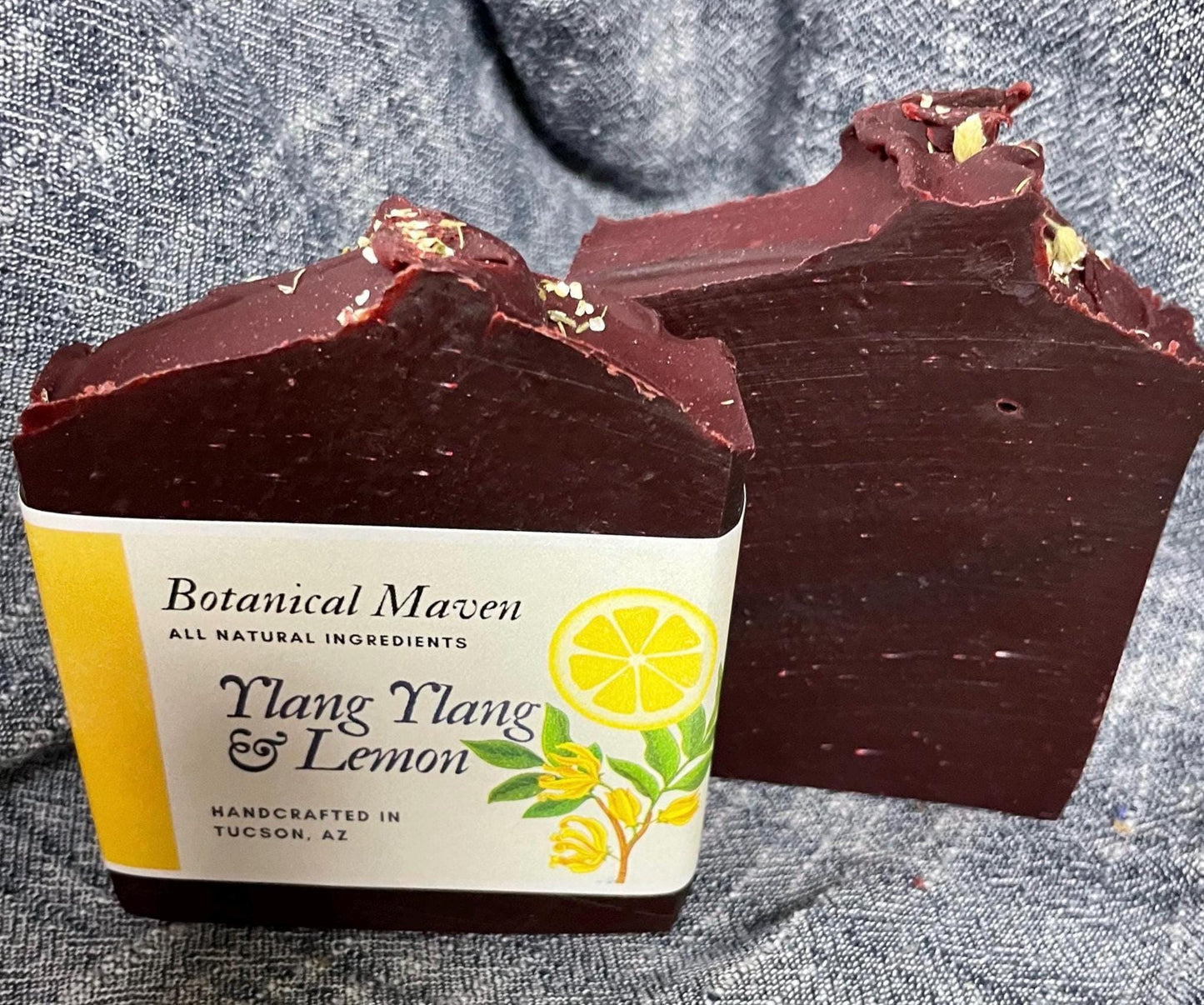 Ylang ylang & lemon soap with rhubarb root