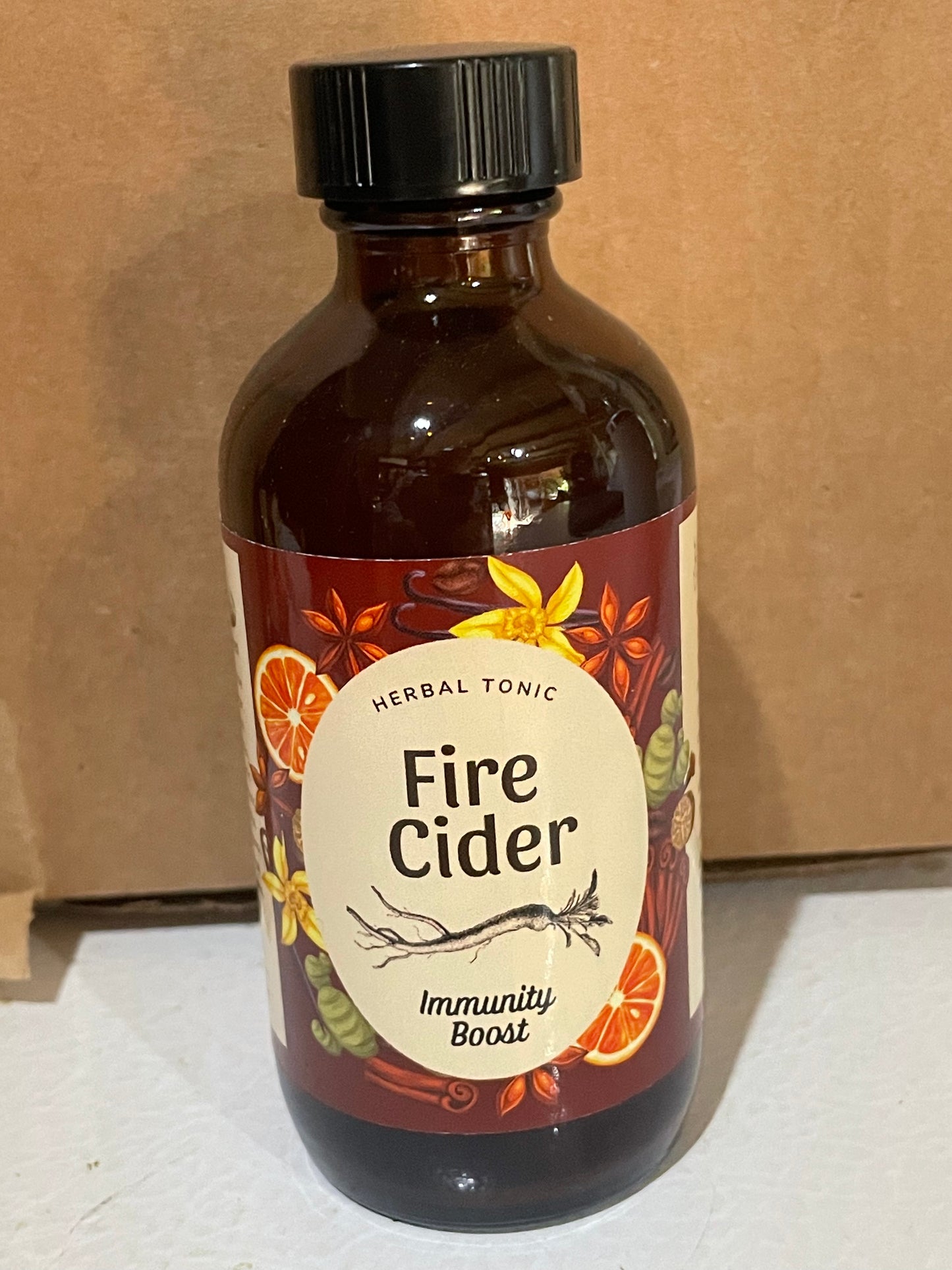 Fire Cider: Herbal Tonic with Horseradish, Ginger & Garlic (3 oz)