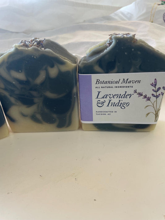 Lavender Soap: Indigo Powder, Garden-Infused Oils