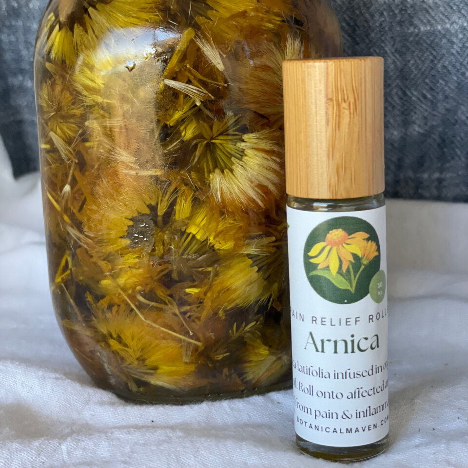 Arnica Infused Oil Roller and Jar