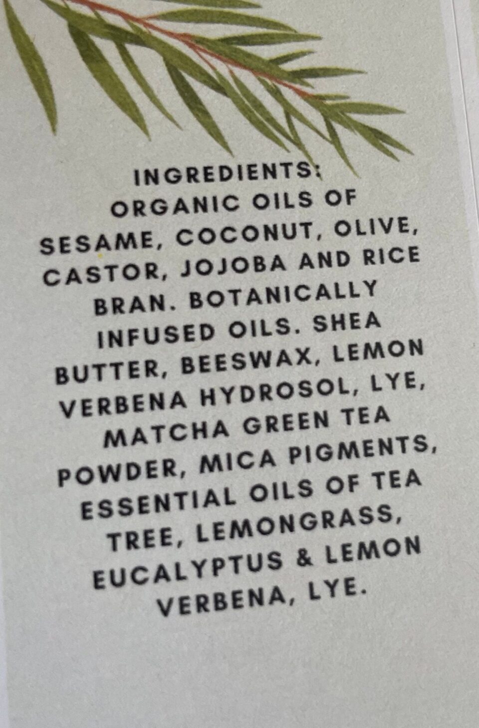 Green Tea Tea Tree Soap Ingredients