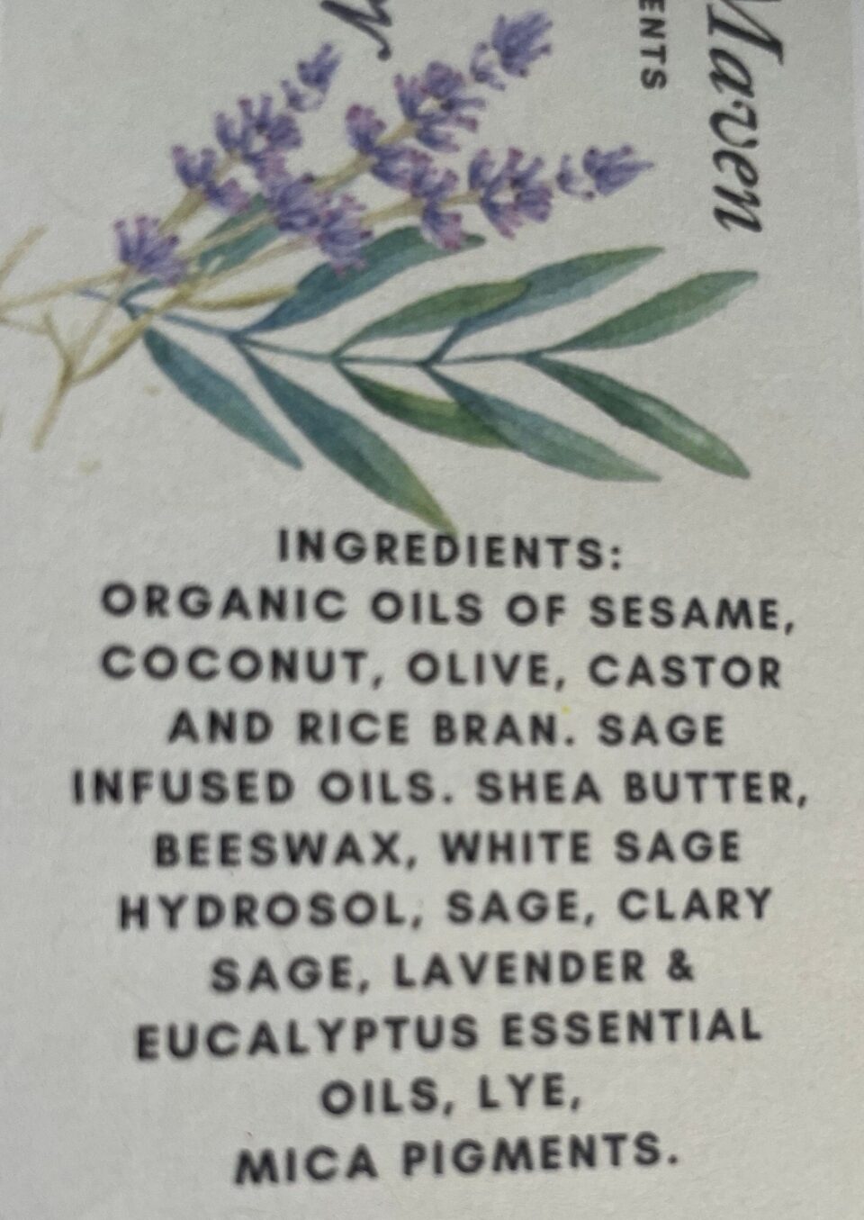 Sage Lavender Soap Ingredients